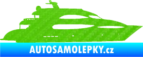 Samolepka Jachta 002 pravá 3D karbon zelený kawasaki