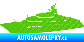 Samolepka Jachta 003 levá 3D karbon zelený kawasaki