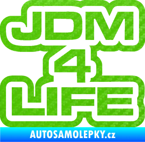 Samolepka JDM 4 life nápis 3D karbon zelený kawasaki