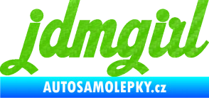 Samolepka Jdm girl 002 nápis 3D karbon zelený kawasaki
