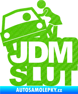 Samolepka JDM Slut 001 3D karbon zelený kawasaki