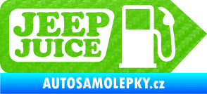 Samolepka Jeep juice symbol tankování 3D karbon zelený kawasaki