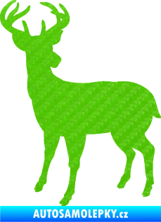 Samolepka Jelen 004 levá 3D karbon zelený kawasaki
