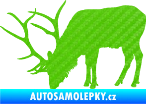 Samolepka Jelen 008 levá 3D karbon zelený kawasaki