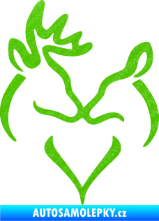 Samolepka Jelen laň láska levá 3D karbon zelený kawasaki