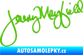 Samolepka Podpis Jeremy Mayfield  3D karbon zelený kawasaki