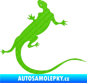 Samolepka Ještěrka 004 pravá 3D karbon zelený kawasaki
