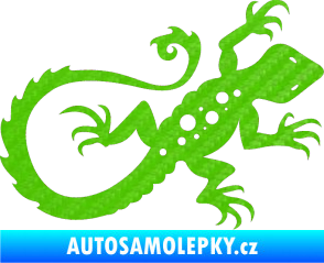 Samolepka Ještěrka 012 pravá 3D karbon zelený kawasaki