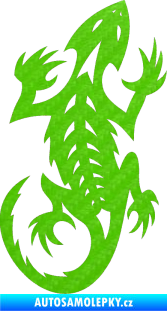 Samolepka Ještěrka 014 pravá 3D karbon zelený kawasaki