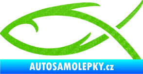 Samolepka Jesus rybička 008 3D karbon zelený kawasaki