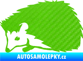 Samolepka Ježek 002 levá 3D karbon zelený kawasaki