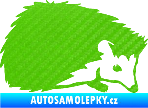 Samolepka Ježek 002 pravá 3D karbon zelený kawasaki