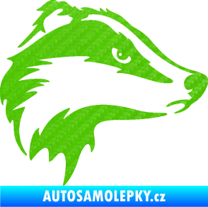 Samolepka Jezevec 002 pravá 3D karbon zelený kawasaki