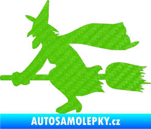 Samolepka Ježibaba levá 3D karbon zelený kawasaki
