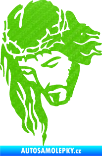 Samolepka Ježíš 003 levá 3D karbon zelený kawasaki