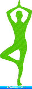 Samolepka Jóga 003 levá 3D karbon zelený kawasaki