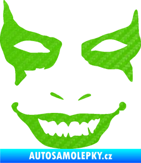Samolepka Joker 004 tvář levá 3D karbon zelený kawasaki