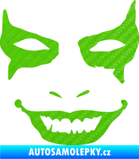 Samolepka Joker 004 tvář pravá 3D karbon zelený kawasaki