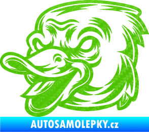 Samolepka Káčátko 001 levá 3D karbon zelený kawasaki