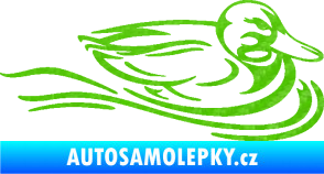 Samolepka Kachna 003 pravá ve vodě 3D karbon zelený kawasaki