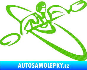 Samolepka Kajakář 001 pravá 3D karbon zelený kawasaki