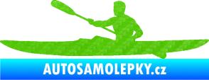 Samolepka Kajakář 003 levá 3D karbon zelený kawasaki