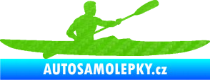Samolepka Kajakář 003 pravá 3D karbon zelený kawasaki