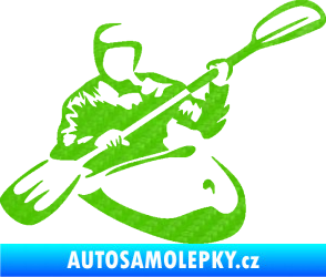 Samolepka Kajakář 004 pravá 3D karbon zelený kawasaki