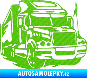 Samolepka Kamion 002 pravá nákladní auto 3D karbon zelený kawasaki