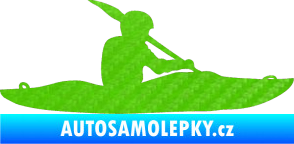 Samolepka Kanoista 003 pravá 3D karbon zelený kawasaki