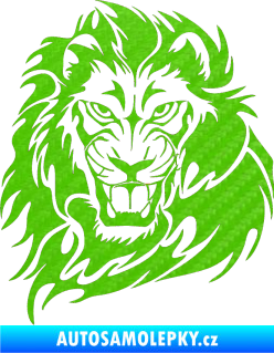 Samolepka Kapota 034 lev levá 3D karbon zelený kawasaki