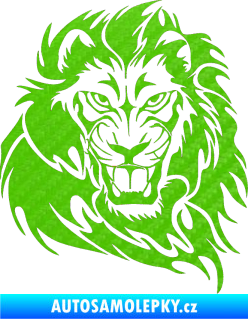 Samolepka Kapota 034 lev pravá 3D karbon zelený kawasaki