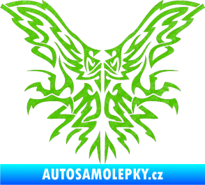 Samolepka Kapota 037 tatto dravec 3D karbon zelený kawasaki
