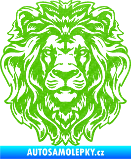Samolepka Kapota 040 lví hlava 3D karbon zelený kawasaki