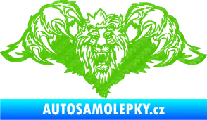 Samolepka Kapota 041 lev 3D karbon zelený kawasaki