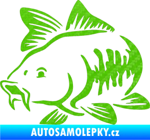 Samolepka Kapr 001 levá 3D karbon zelený kawasaki