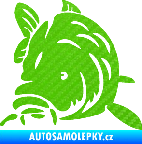 Samolepka Kapr 002 levá 3D karbon zelený kawasaki