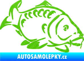 Samolepka Kapr 006 pravá 3D karbon zelený kawasaki