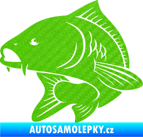 Samolepka Kapr 008 levá 3D karbon zelený kawasaki
