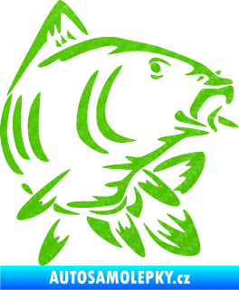 Samolepka Kapr 009 pravá 3D karbon zelený kawasaki