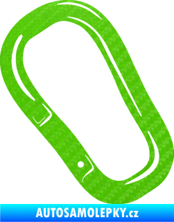 Samolepka Karabina 001 levá alpinismus 3D karbon zelený kawasaki