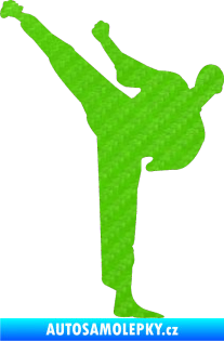 Samolepka Karate 001 levá 3D karbon zelený kawasaki