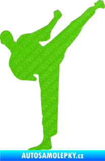 Samolepka Karate 001 pravá 3D karbon zelený kawasaki