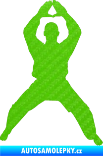 Samolepka Karate 003 pravá 3D karbon zelený kawasaki