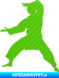 Samolepka Karate 006 levá 3D karbon zelený kawasaki