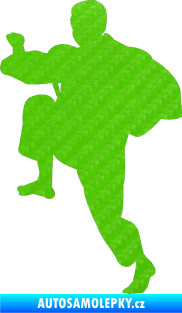 Samolepka Karate 007 levá 3D karbon zelený kawasaki