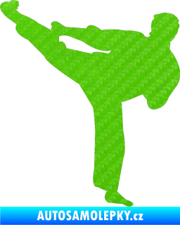 Samolepka Karate 008 levá 3D karbon zelený kawasaki