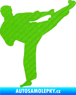 Samolepka Karate 008 pravá 3D karbon zelený kawasaki