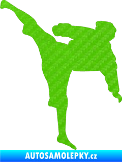 Samolepka Karate 009 levá 3D karbon zelený kawasaki
