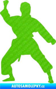 Samolepka Karate 011 levá 3D karbon zelený kawasaki